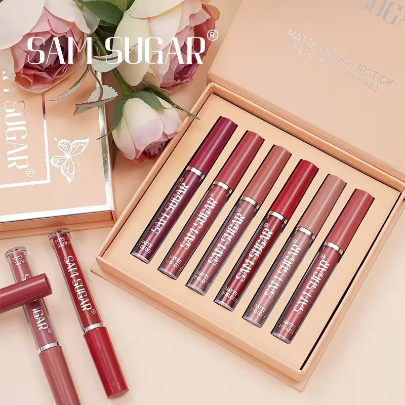 LuxeMatte™ by Handaiyan – 6-Piece Waterproof Matte Lipstick Set